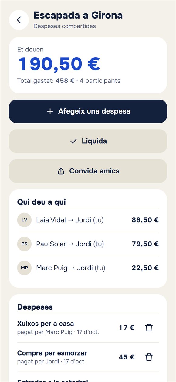 Despeses d’un viatge: qui ha gastat quant i qui deu a qui