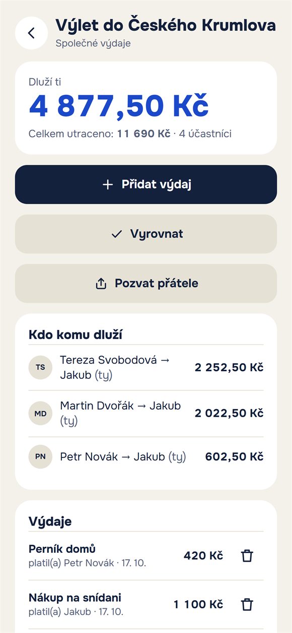 Výdaje výletu: kdo kolik utratil a kdo komu dluží