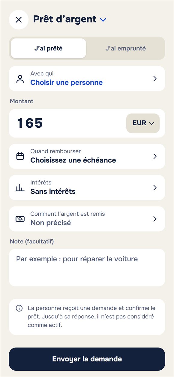 Nouveau prêt : montant, échéance, intérêts et note