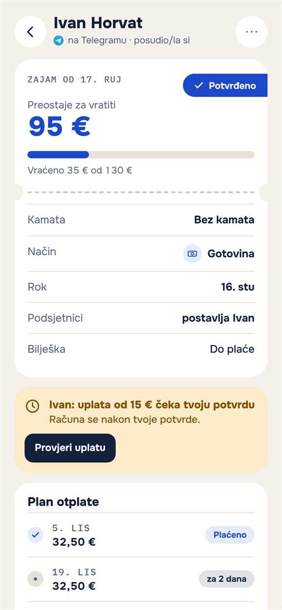 Zajam: koliko je ostalo vratiti i uplata koja čeka potvrdu
