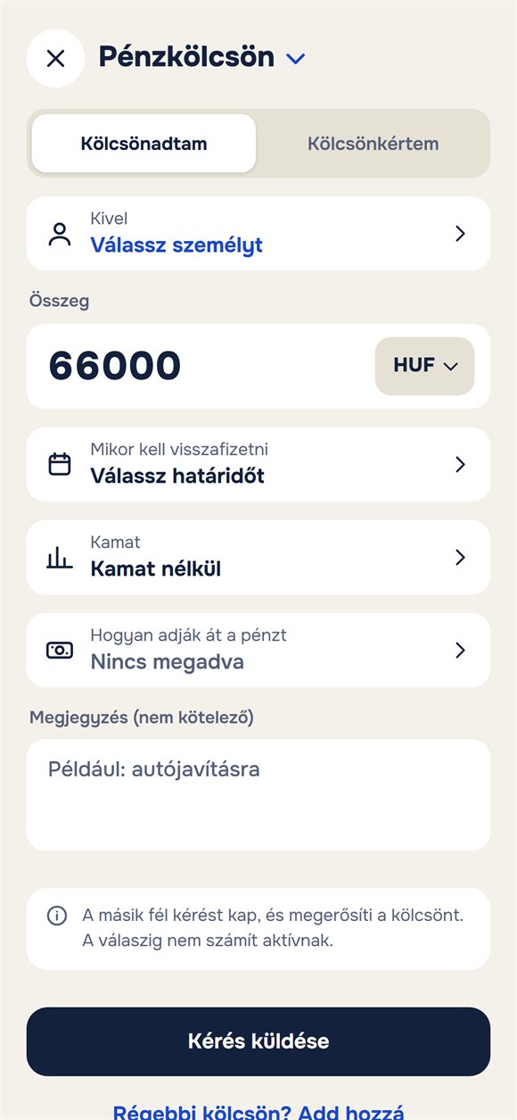 Új kölcsön: összeg, határidő, kamat és megjegyzés