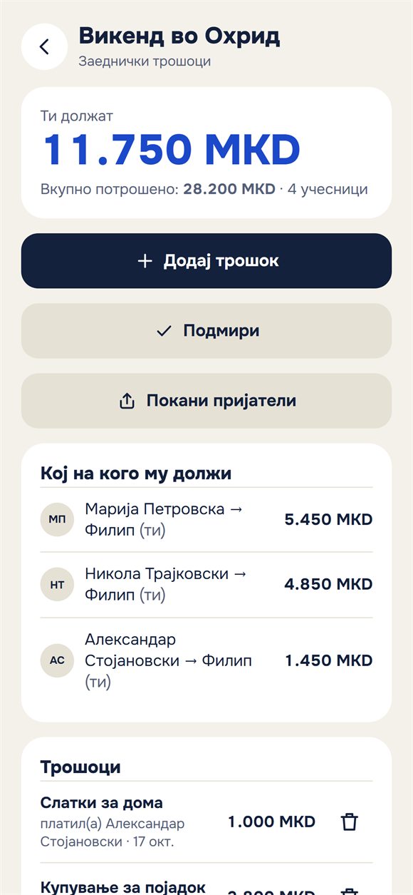Трошоци од патување: кој колку потрошил и кој на кого му должи