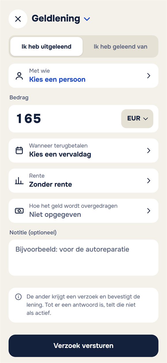 Nieuwe lening: bedrag, termijn, rente en notitie