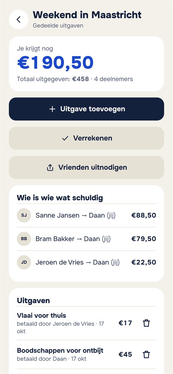Uitgaven van een reis: wie wat heeft uitgegeven en wie wie iets schuldig is