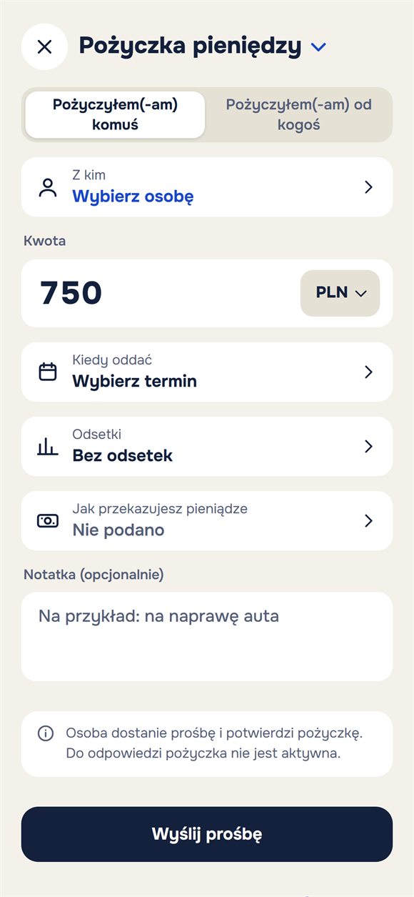 Nowa pożyczka: kwota, termin, odsetki i notatka