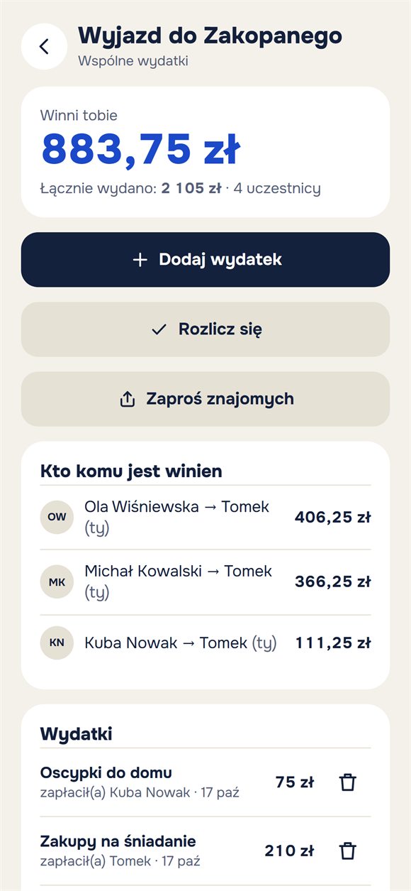Wspólne wydatki wyjazdu: kto ile wydał i kto komu jest winien