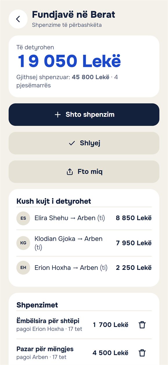 Shpenzimet e një udhëtimi: kush sa shpenzoi dhe kush i detyrohet kujt