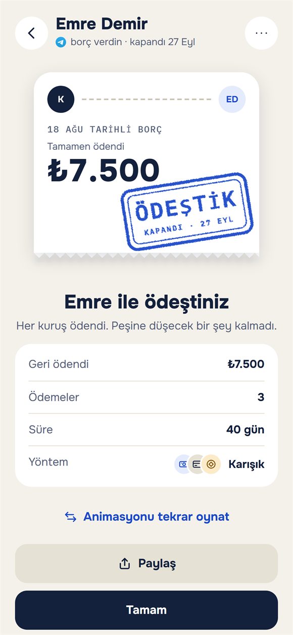 Kapanan borç: «Ödeştik» mühürlü bilet