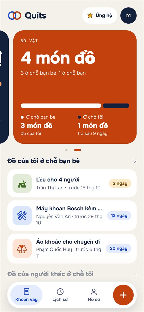 Đồ cho bạn bè mượn kèm ngày trả